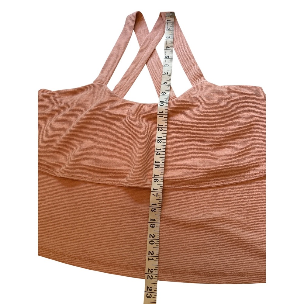 Madewell‎ Tiered Flouncy Tank Top Women XL Pink Cross Back Boho Coquette - Picture 5 of 8